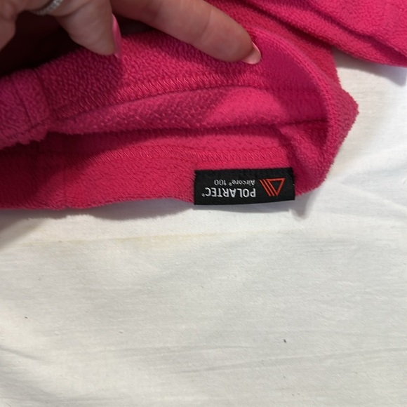 Lands End Pink Zip Up Fleece Jacket Girls 14-16 Large - Picture 3 of 5